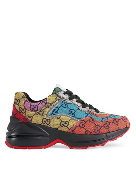 gucci sneakers heart|gucci gg rhyton sneakers women's.